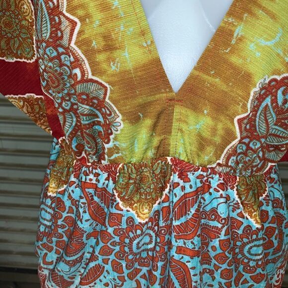 Maurice’s dress career deep v front and back floral geometric design size XL - Picture 5 of 8